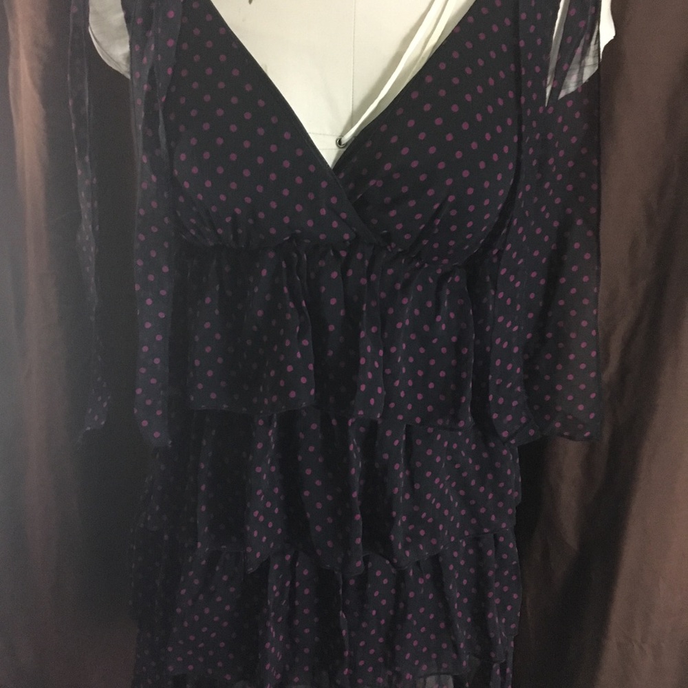 Ruffled halter neck polka dot dress